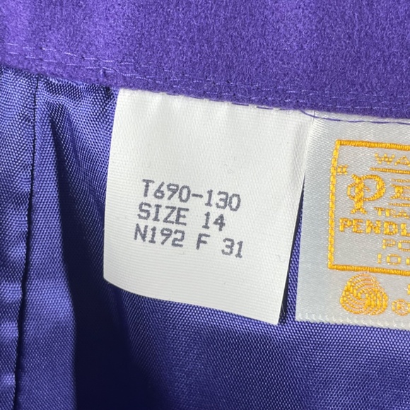 NEW Pendleton Skirt Womens 14 purple virgin wool midi vintage dead stock - Picture 5 of 11